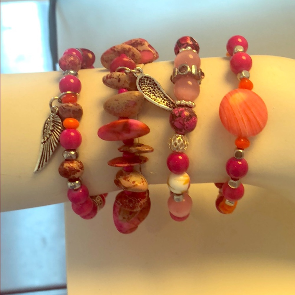 Boho bracelets stack of 4